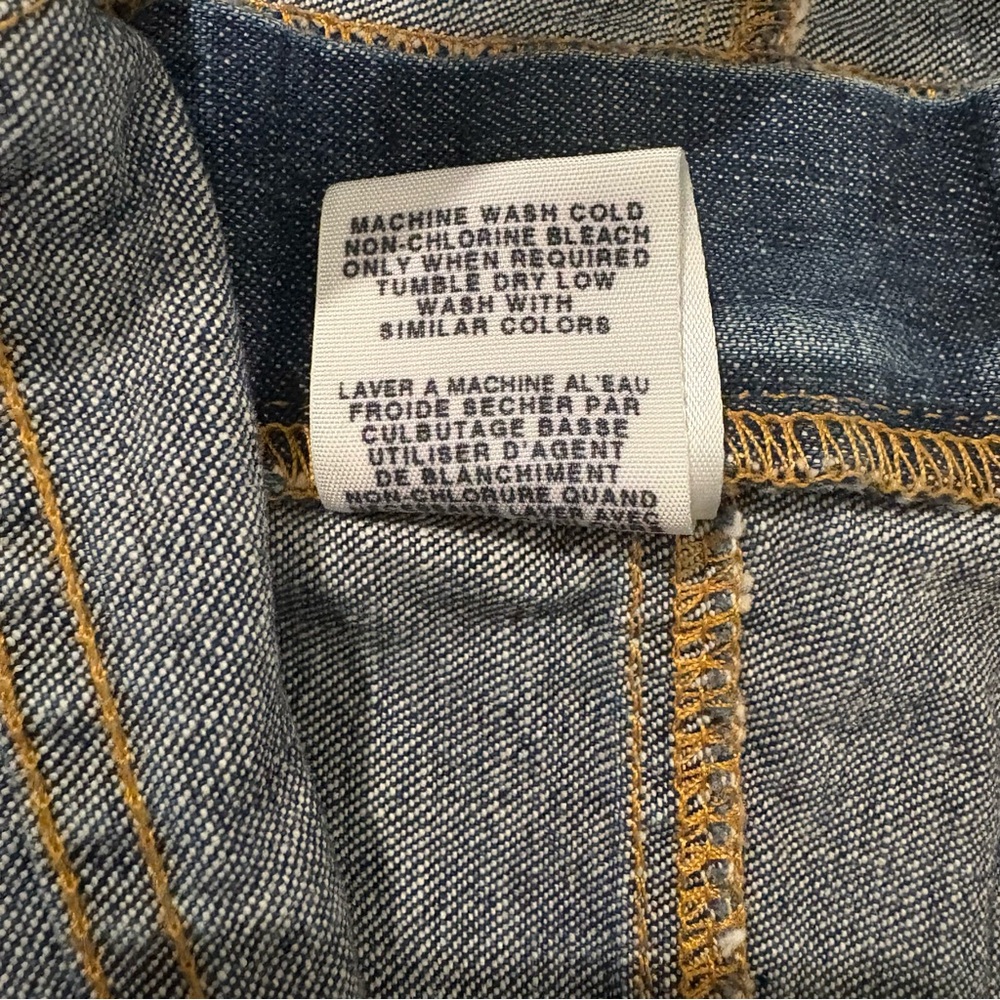POLO Jeans Company 90s Racer Knee Denim Skirt Flag Logo, Sz 12 - Picture 15 of 15